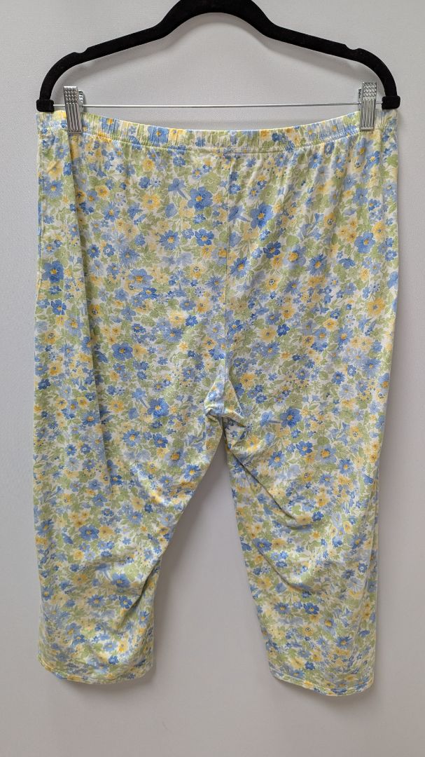 Green/Yellow/Blue Floral Cropped Sleepwear Pants