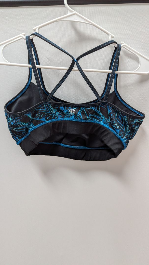 GAIAM Blue/Black Printed Sports Bra
