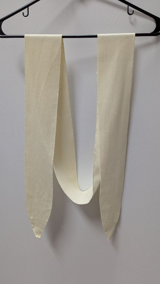 Cream Stretchy Fabric Tie Belt