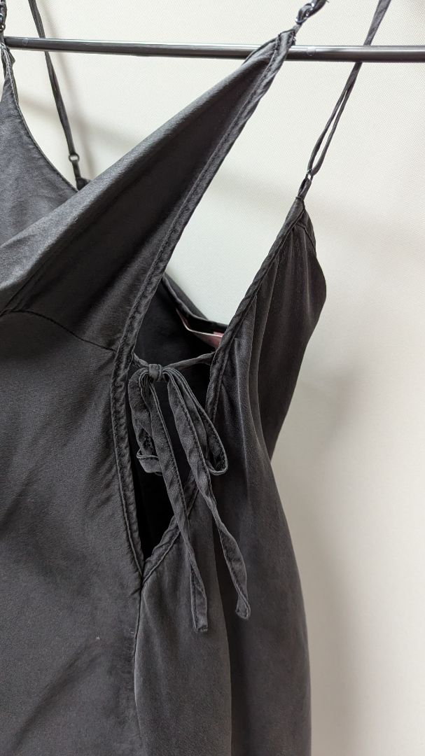 Victoria's Secret Black Tie-Side Silk Tank