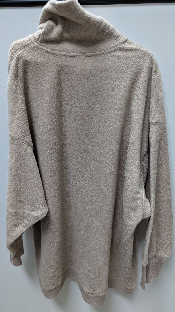 Tahari Sport Light Tan Ruched-Drawstring Sweater