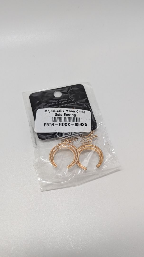 Paparazzi Gold "Majestically Moon Child" Earrings