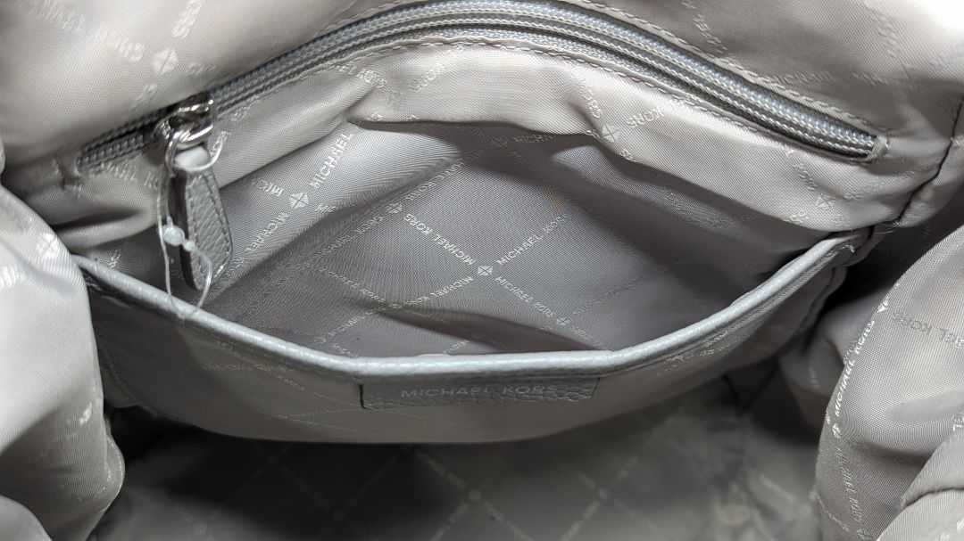 Michael Kors Ash Grey Riley LG Leather Backpack