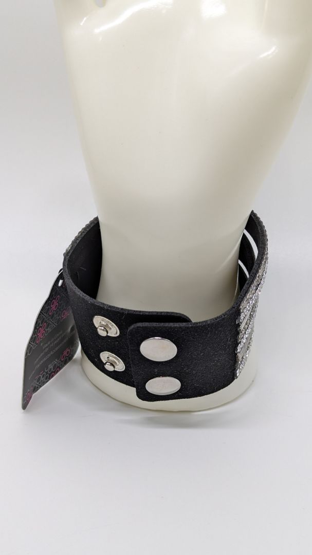 Paparazzi Black/Silver Studded Wrap Bracelet