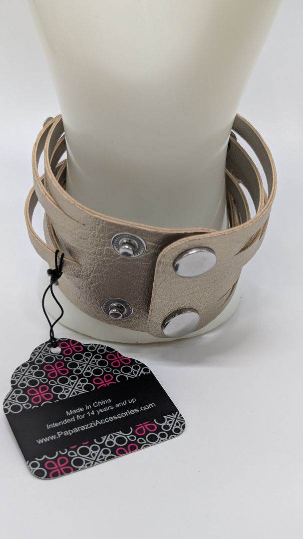 Paparazzi Light Bronze Studded Wrap Bracelet