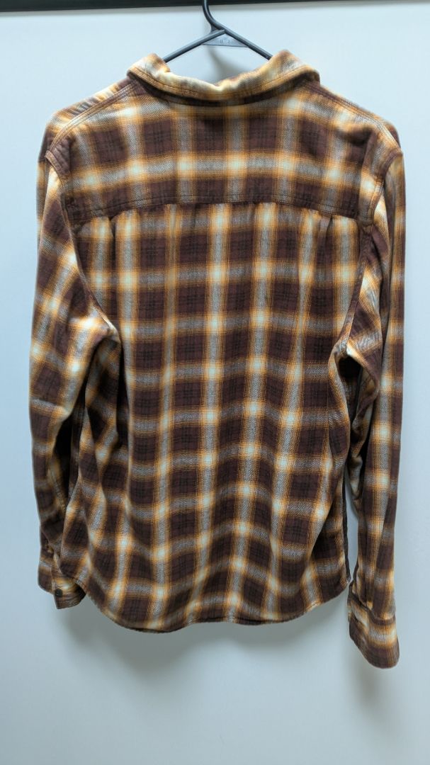 Arizona Jean Co. Orange Plaid Flannel Shirt