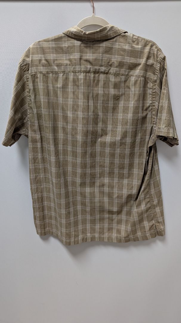 Van Heusen Light Brown Plaid Traveler Button-Down Shirt