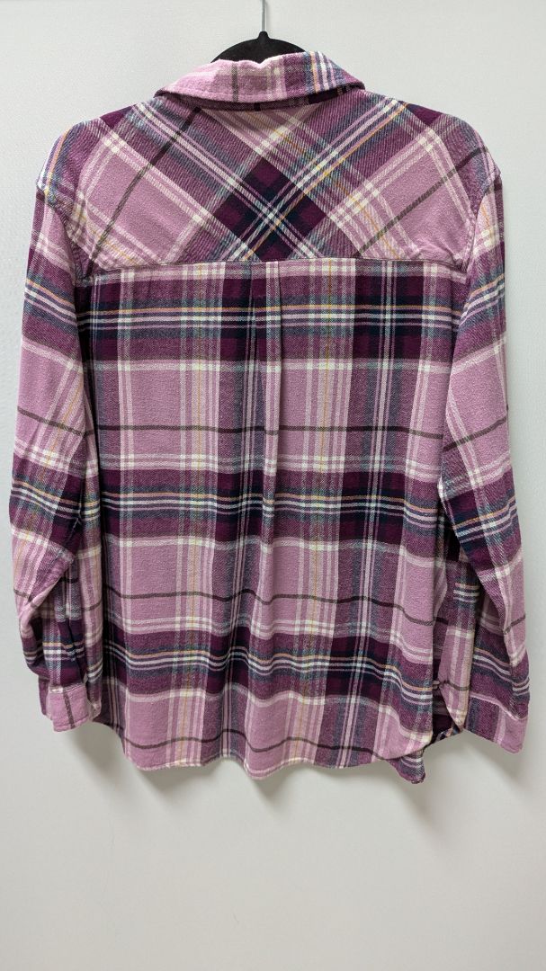 GAP Purple Plaid Button-Down Flannel Shirt