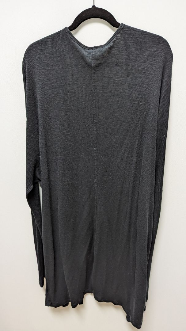 A New Day Black Ribbed Knit Duster Cardigan