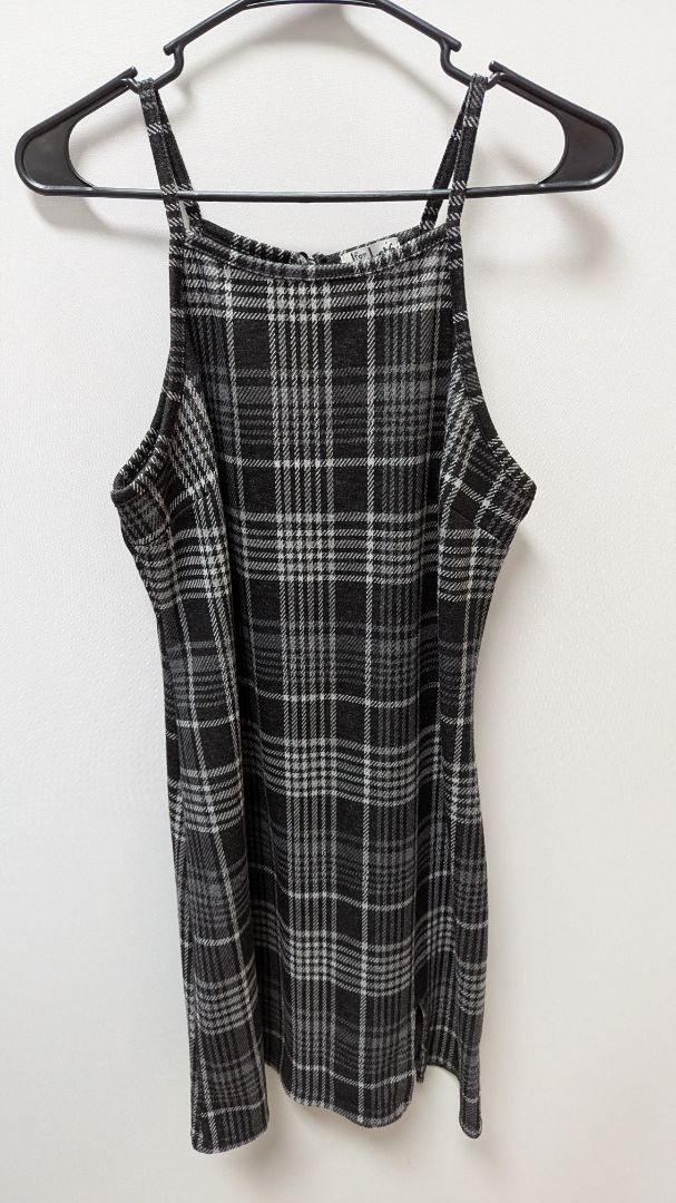 dollskill white dress J for Justify Black/White Plaid Mini Dress