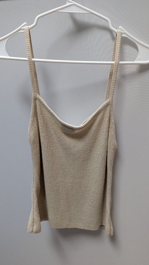 Ci Sono Light Tan Woven Knit Cami Tank