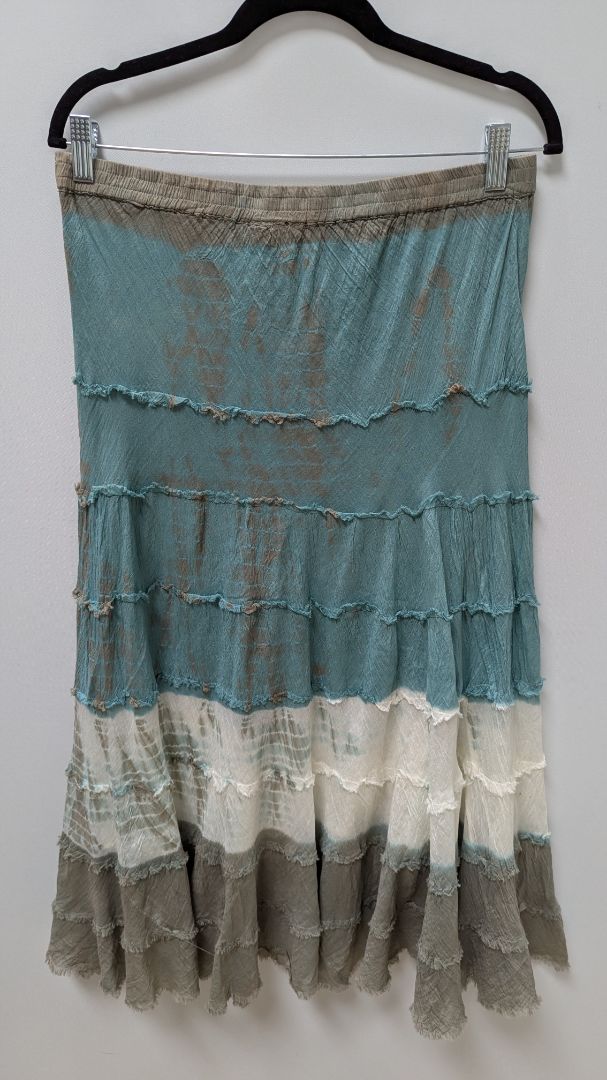 metrowear Blue/Grey Ombre Flared Maxi Skirt