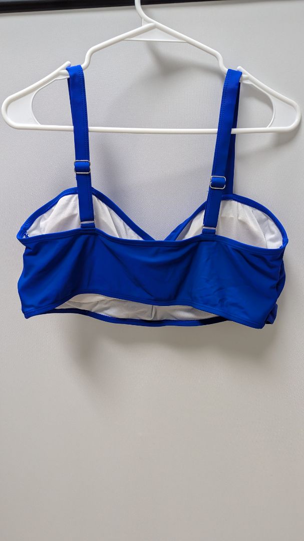 Deep Blue Twisted Swim Top