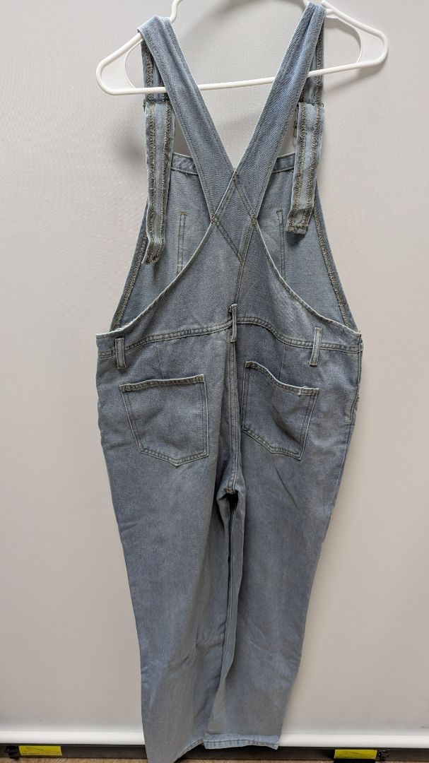 Light Wash Wide-Leg Casual Denim Overalls