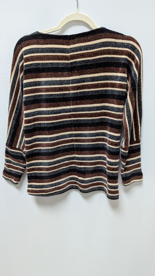 Chenault Brown/Grey Striped Knit Sweater