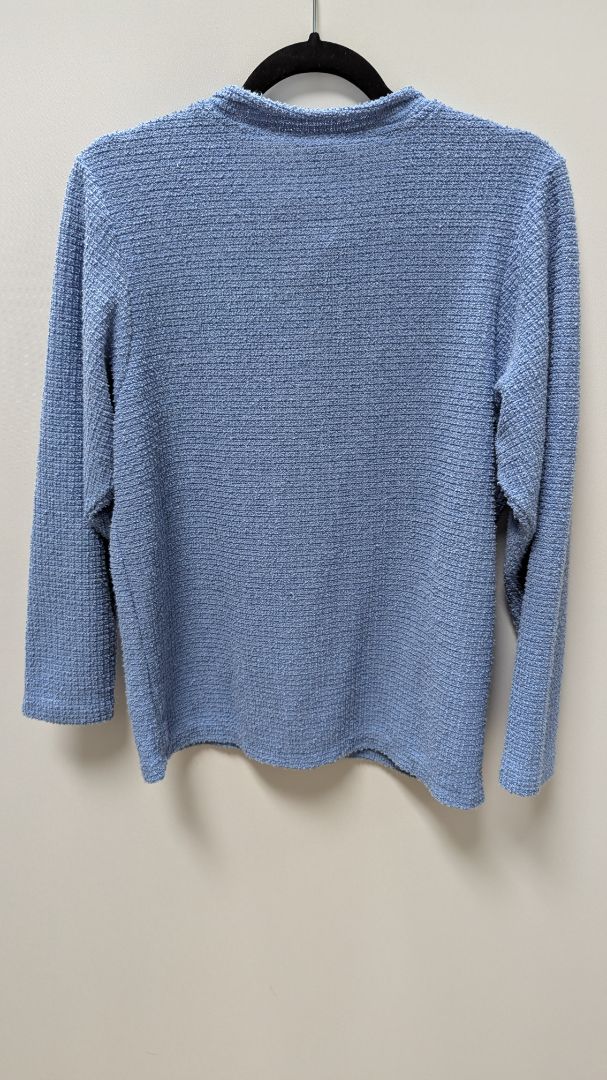 E.M.I. Sportswear Blue Textured Button-Down Cardigan Sweater