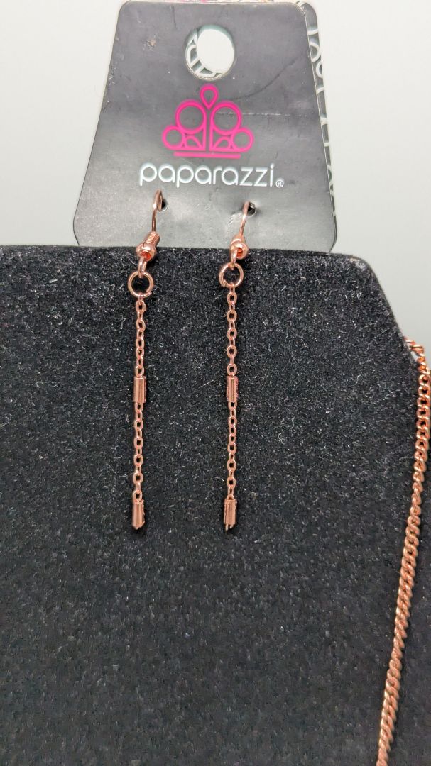 Paparazzi Rose Gold 3-Strand Crimp Bead Necklace Set