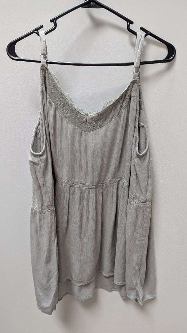 Torrid Light Grey Lace V-Neck Tank