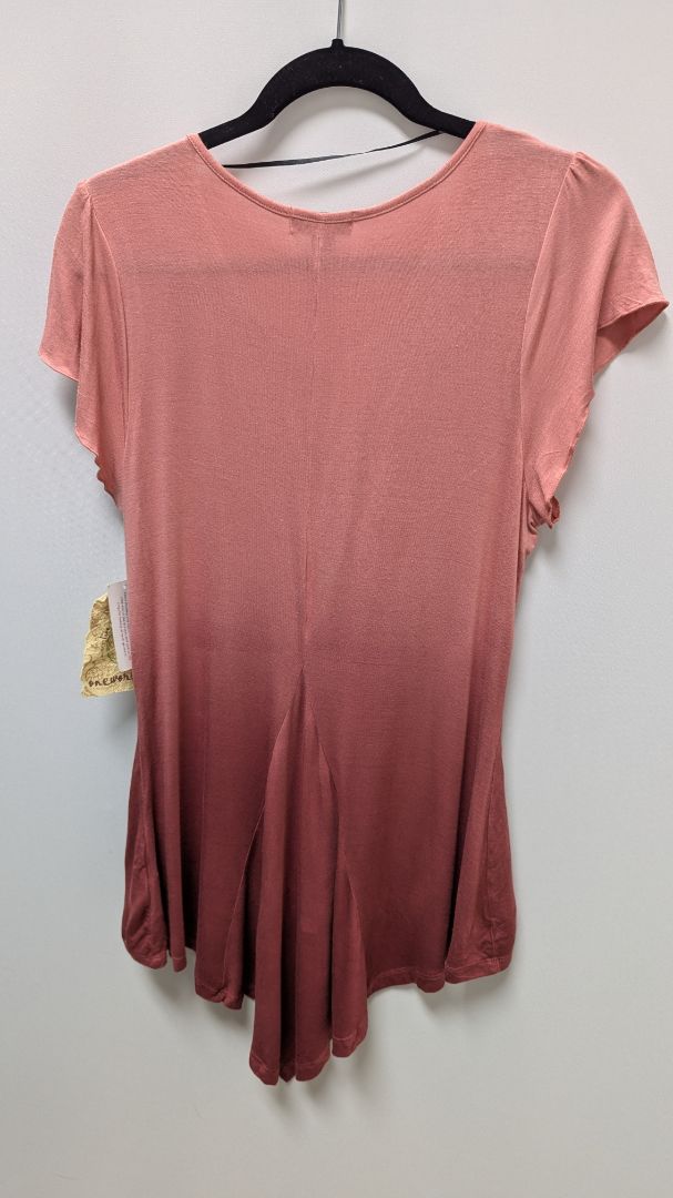 One World Blush Pink Ombre Asymmetrical Tunic Tee