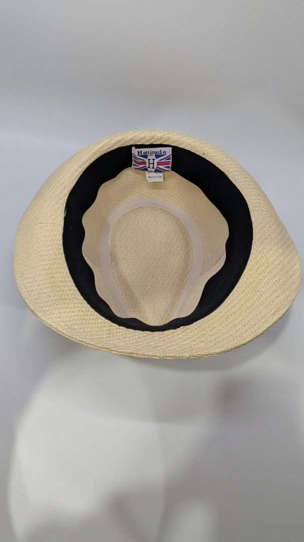 Hattitude Tan Wicker Fedora Hat