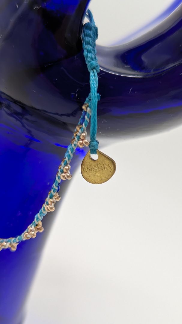Mishky Blue/Bronze Beaded Sliding Bracelet