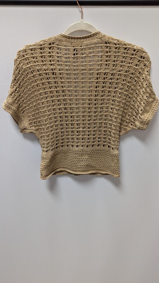H&M Brown Crochet Cropped Cardigan