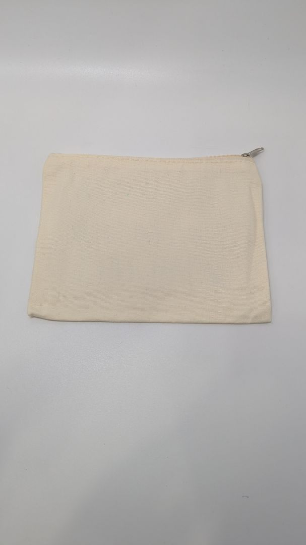 Tan "This Bag Contains My Face" Canvas Makeup Pouch