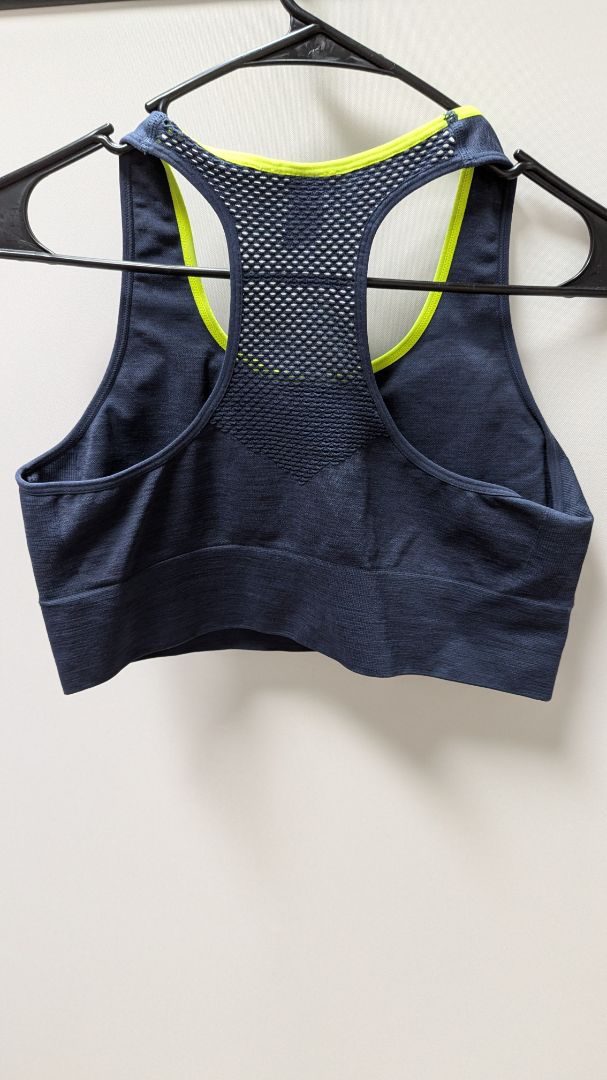savvi Navy/Lime Green Lightly Lined Sports Bra