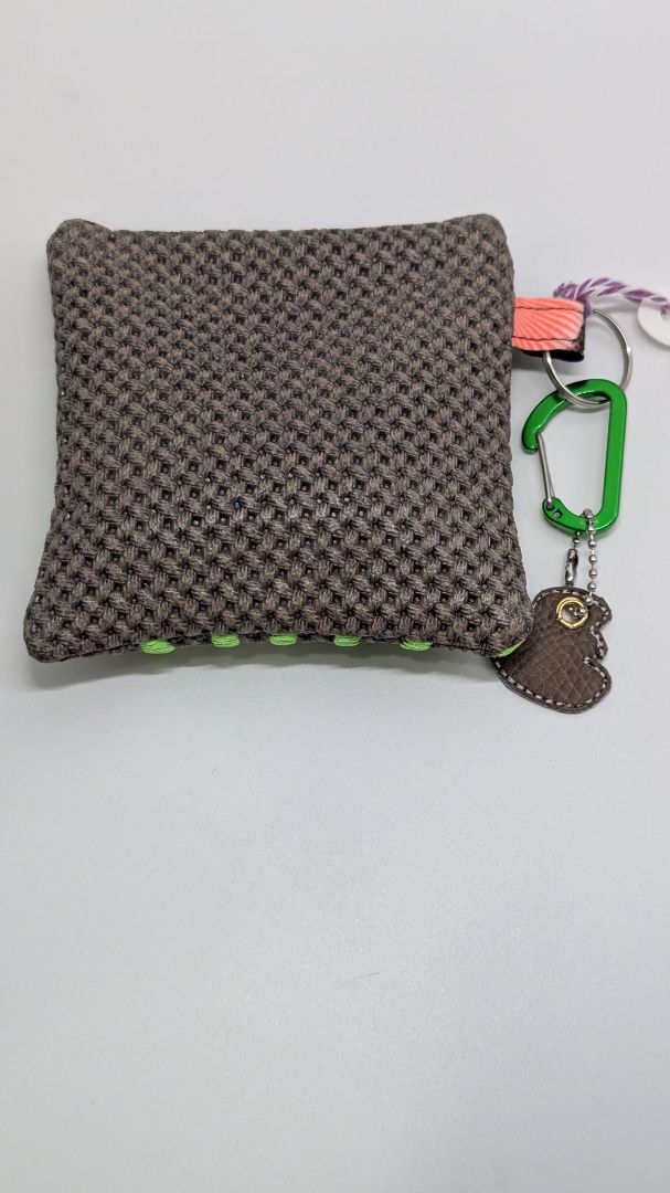 Handmade Grey/Green "Poo Crew" Poo Waste Bag Holder