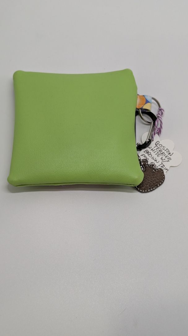 Handmade Green/White Boston Terrier Poo Waste Bag Holder