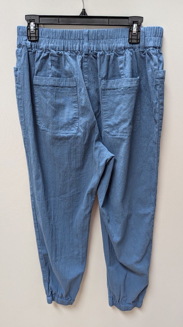 EVALESS Blue 4-Button Fly High-Rise Casual Pants