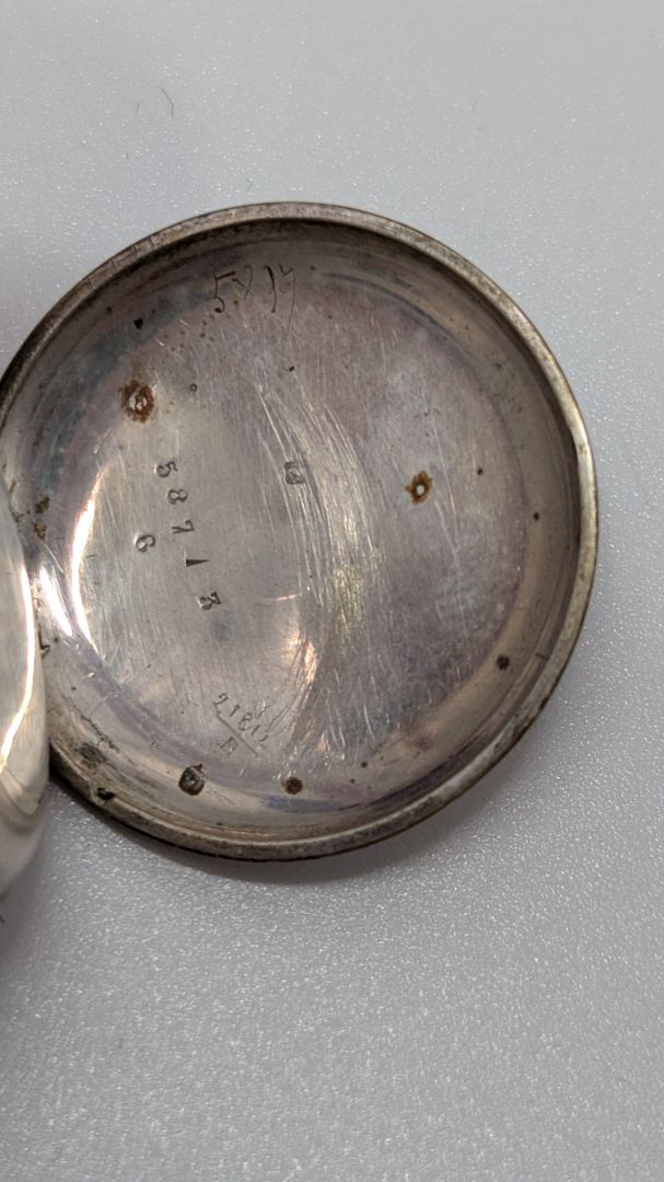 Antique Silver Key-Wound Engraved Pocket Watch