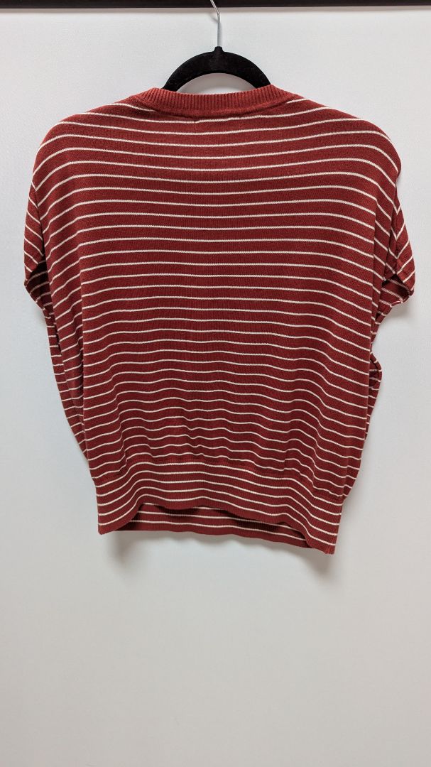 Banana Republic Dark Red/White Striped Sweater Vest