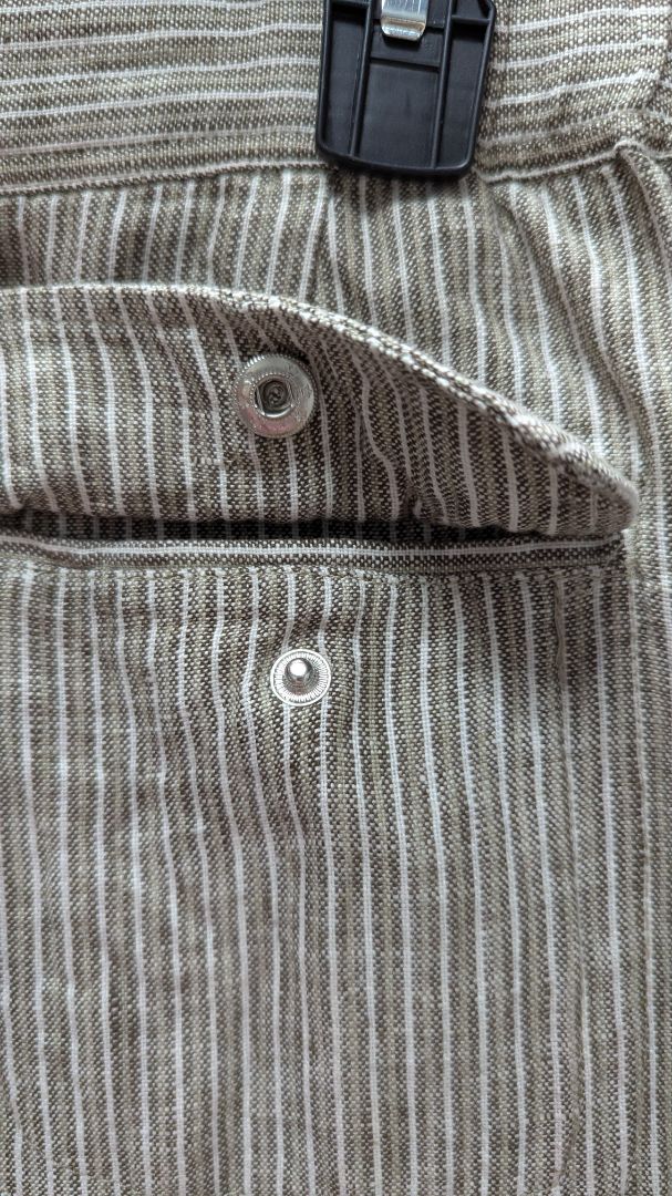 Chico's Light Brown Striped Linen Casual Pants