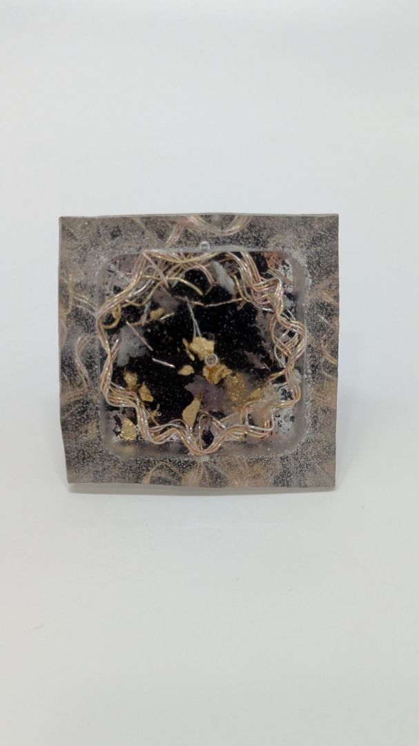 Handmade L. Williams Red Tip Medium Resin Pyramid (~2x2x2)