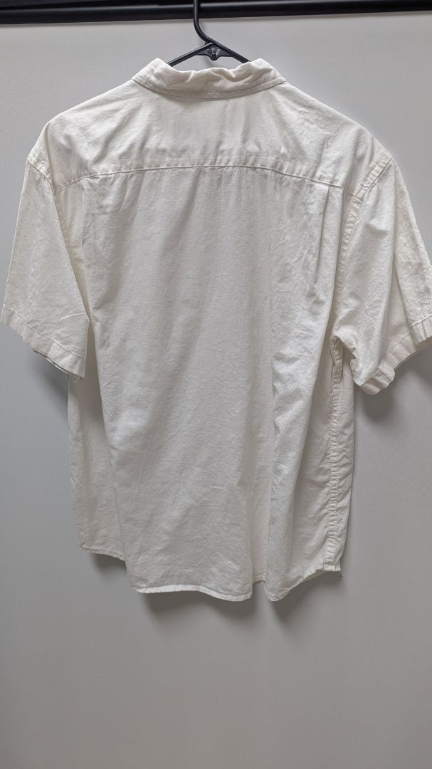 Old Navy White "Everyday Shirt" Linen-Blend Button Down Shirt