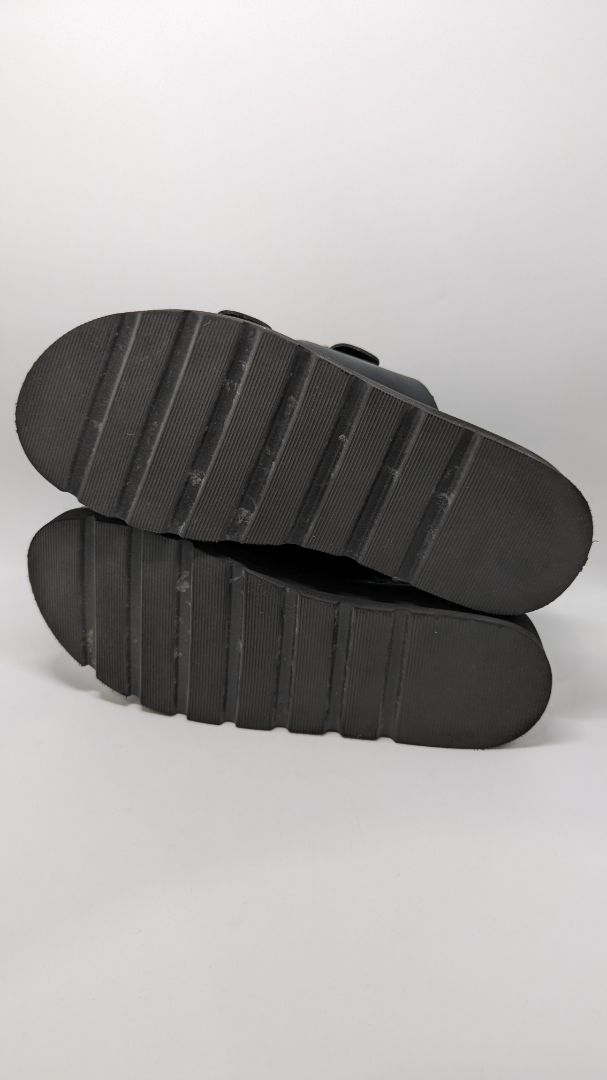 Madden Girl Black Faux-Leather Mythical Platform Sandals