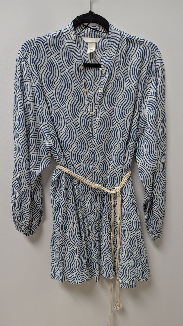 H&M Dark Blue/White Printed Casual Mini Dress