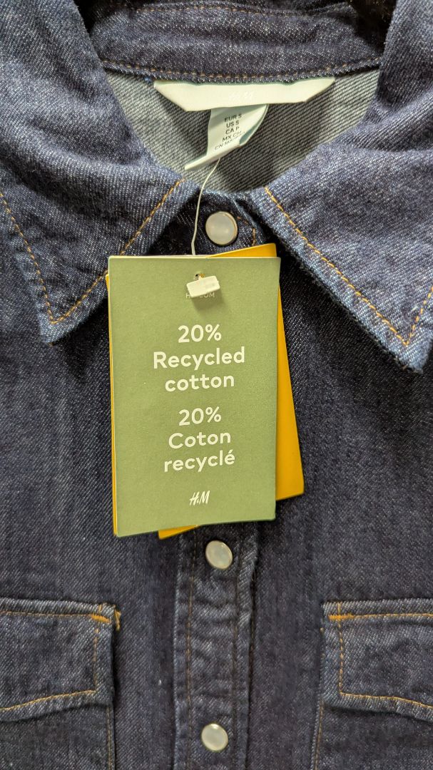H&M Dark Wash Button-Down Denim Shirt