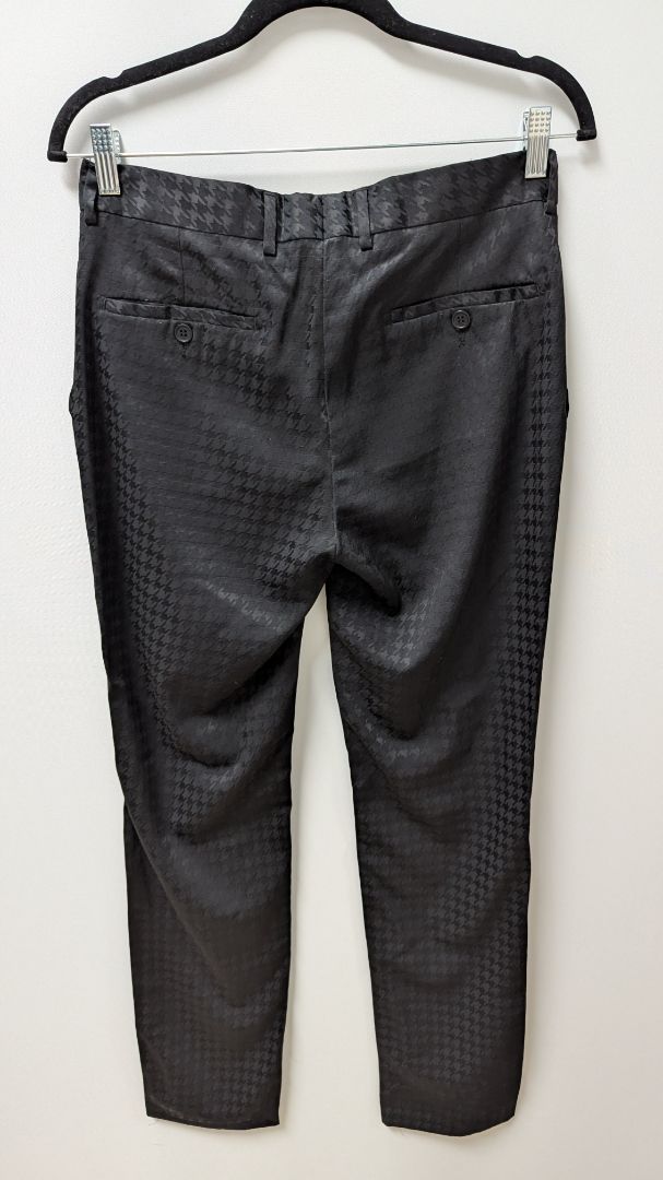 MAN boohooMAN Black Houndstooth Textured Pants