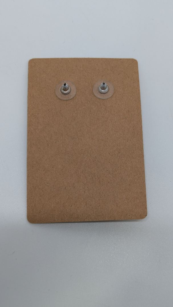 Silver/Black Square Drop Stud Earrings