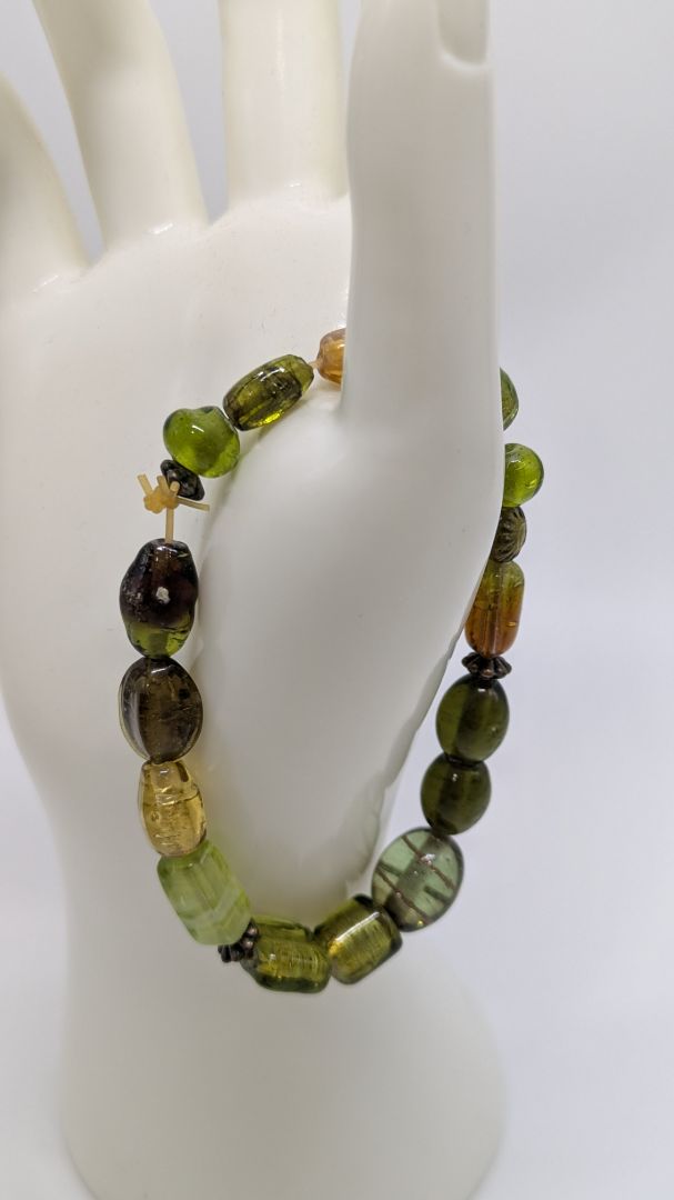 Vintage Green/Brown Bohemian Beaded Elastic Bracelet