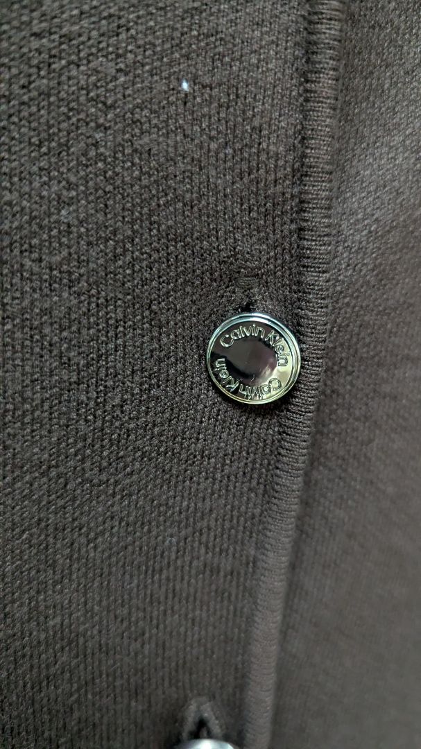 Calvin Klein Brown Button-Down Knit Vest