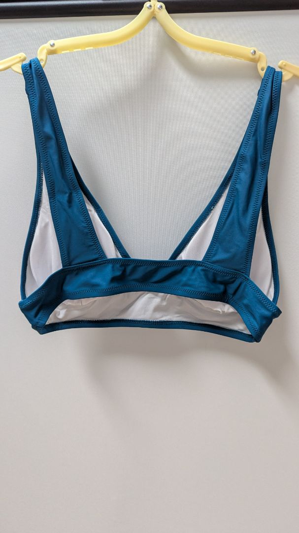 Dark Teal Lightly-Lined V-Neck Swim Top