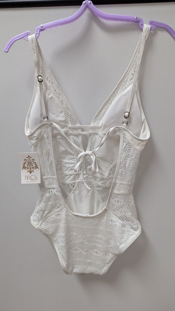 BECCA by Rebecca Virtue White Crochet Swimsuit