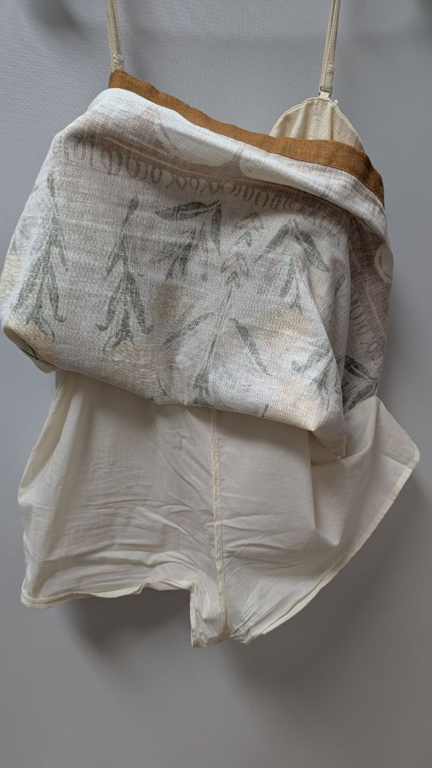 Abercrombie & Fitch Cream Linen-Blend Strapless Romper