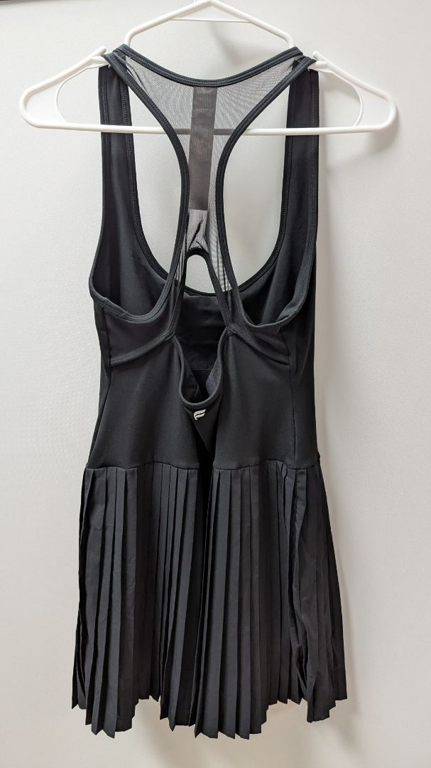 Fabletics Black Hot-Shot Pleated Tennis Dress