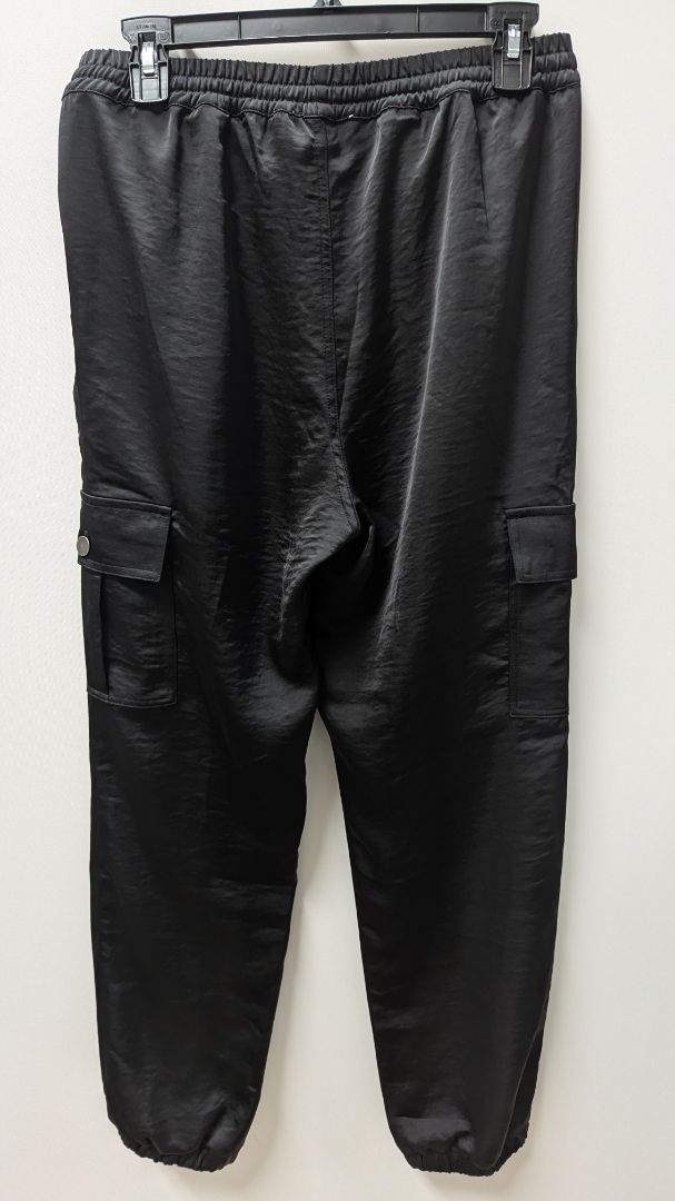Triple Seven Black Sateen Cargo Jogger Pants