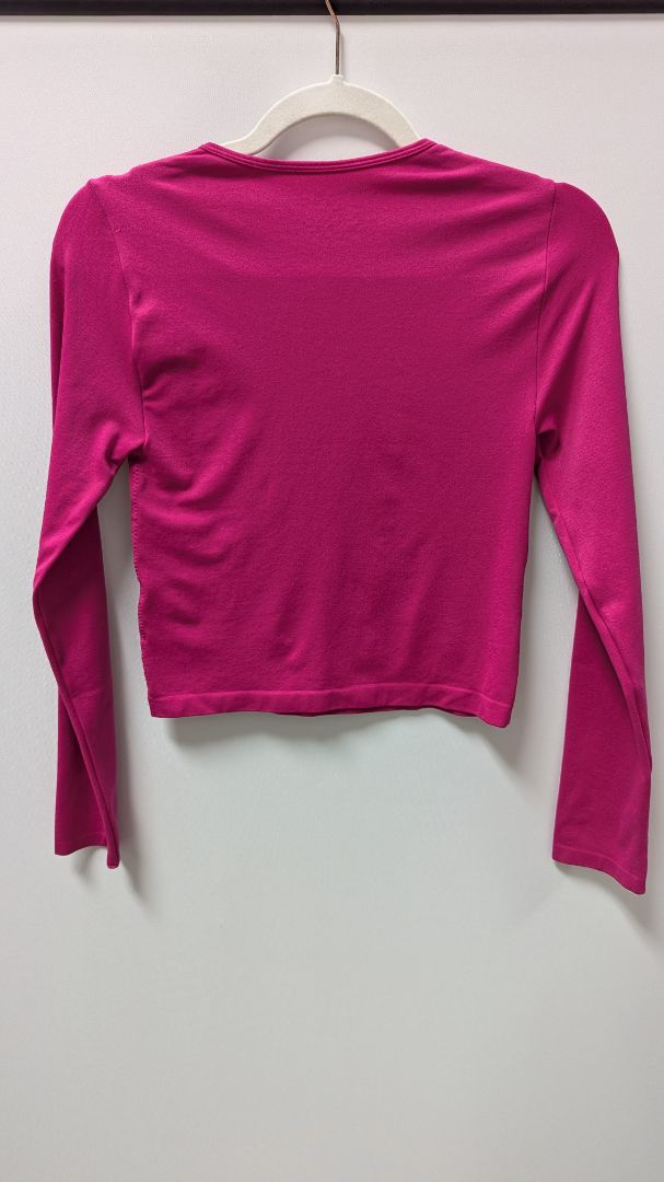 eye candy Hot Pink Long Sleeve Cropped Tee