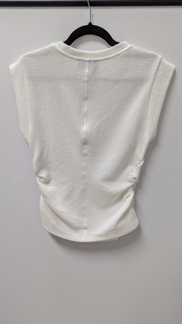 Harlow Ivory Waffle Knit Sleeveless Knit Top